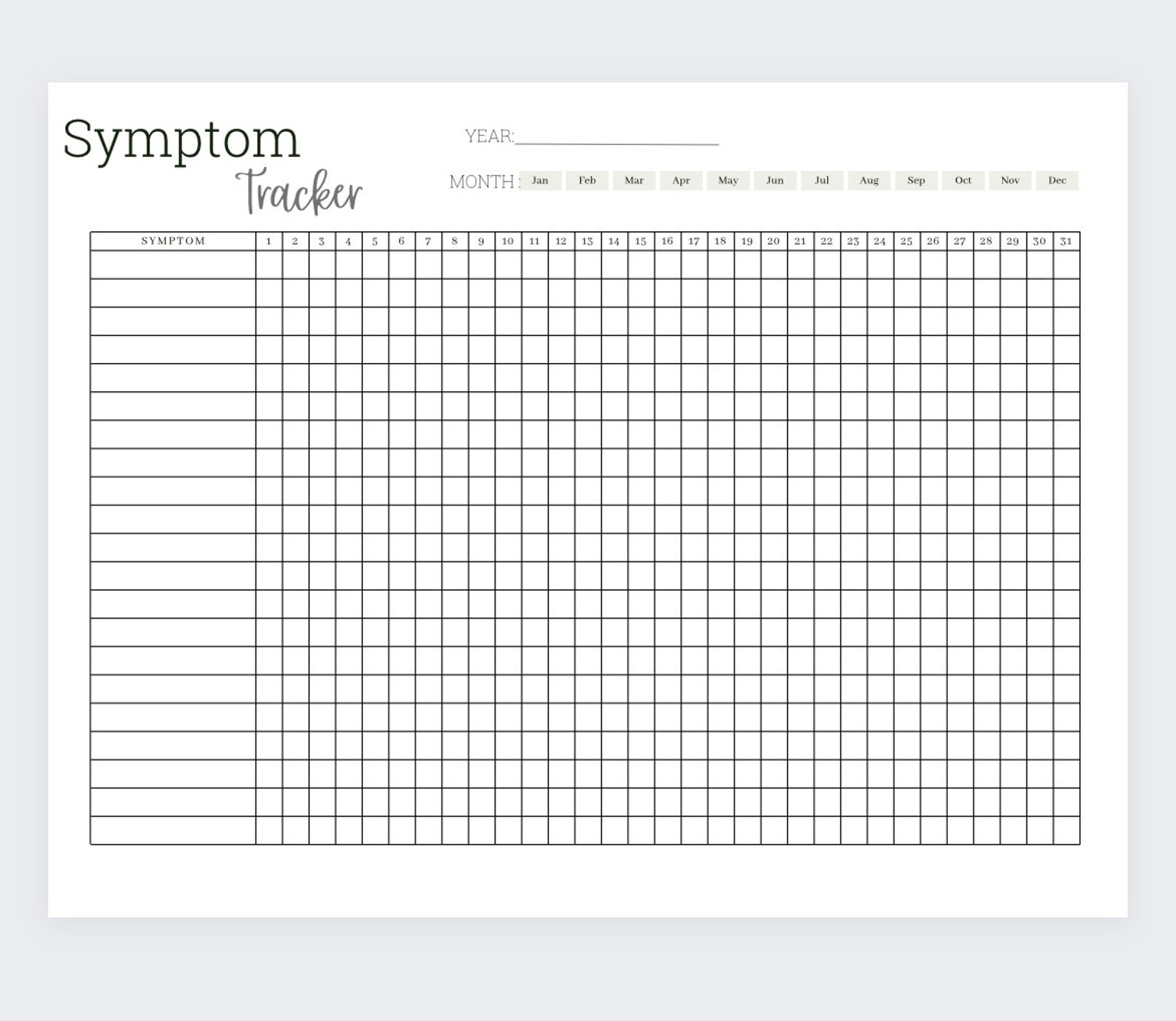 Symptom Tracker,printable Medical Planner,medical Diary,medication Log ...