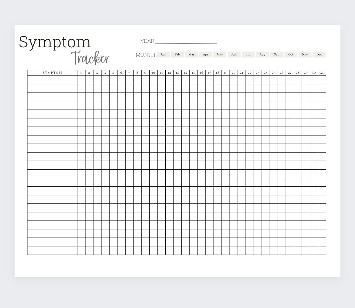 Symptom Trackerprintable Medical Plannermedical Etsy