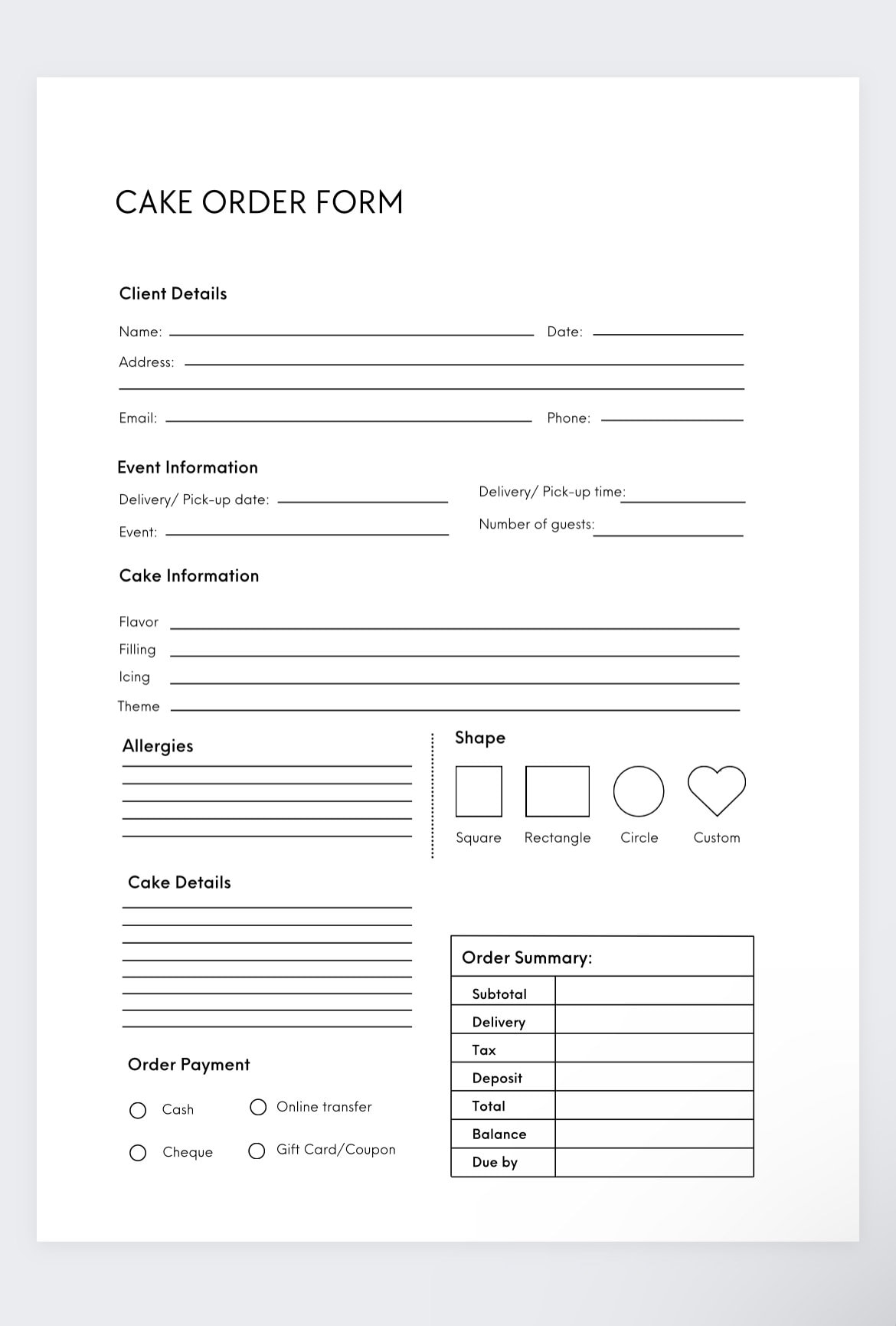 cake-order-form-bakery-cake-order-form-craft-order-form-small-business-form-custom-cake-order-form-business-invoice-purchase-order-form-etsy