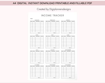 Income Tracker,Income Planner,Biweekly Planner,Income and Expense Tracker,Budget Overview,Expense Log,Financial planning,Income Log