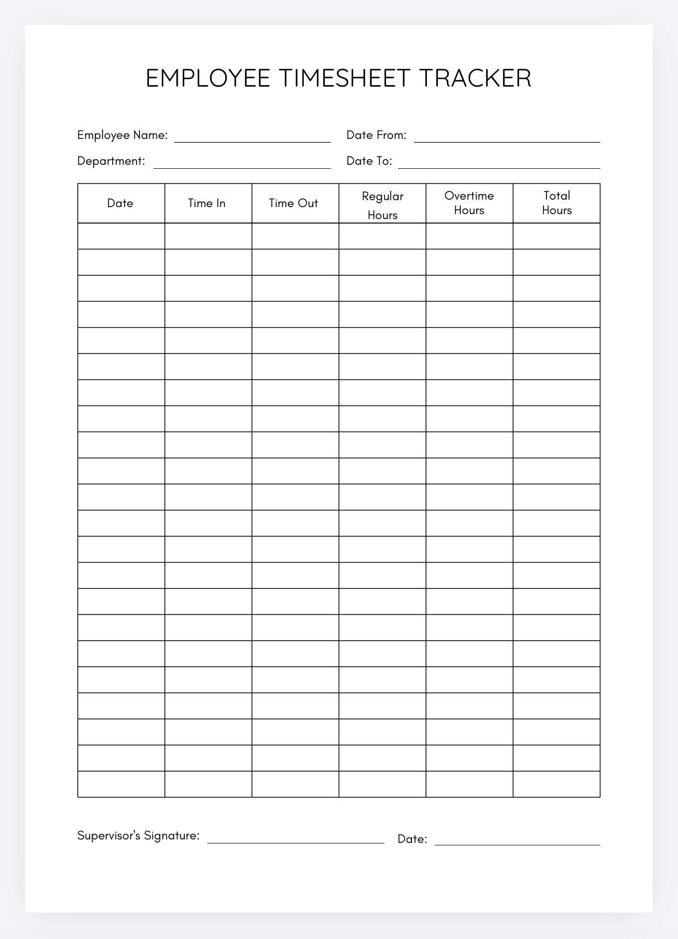 Federal Time Sheet.pdf Employee Timesheet Tracker, Work Hours Log Printable,weekly Timesheet ...