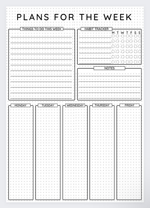 Plans for the Week,weekly Planner,weekly Goals,happy Planner