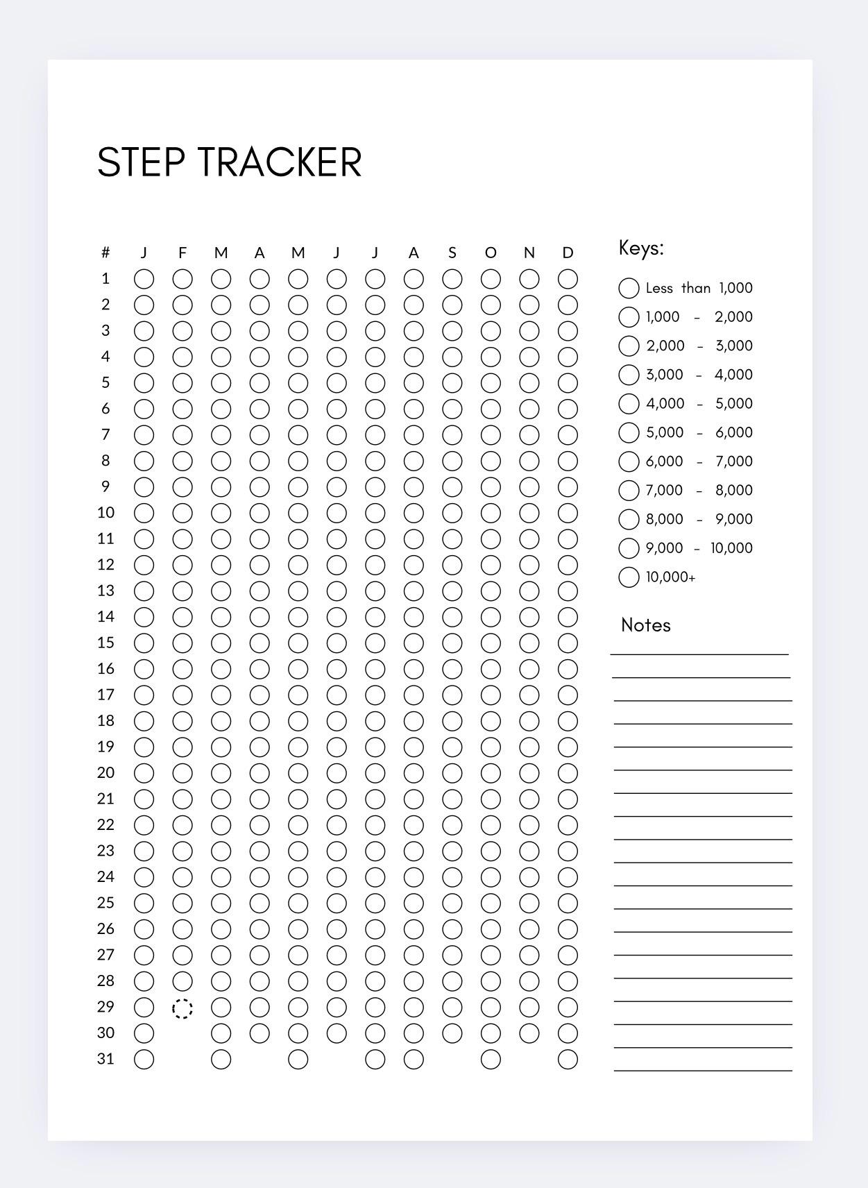 Step Tracker,walking Tracker, Activity Tracker, Daily Steps Log ...