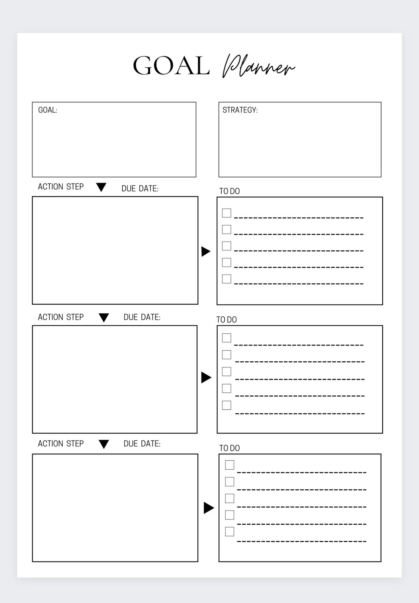 Goal Planner Template, Organizer Pages, Goal Tracker, Goal Planning ...