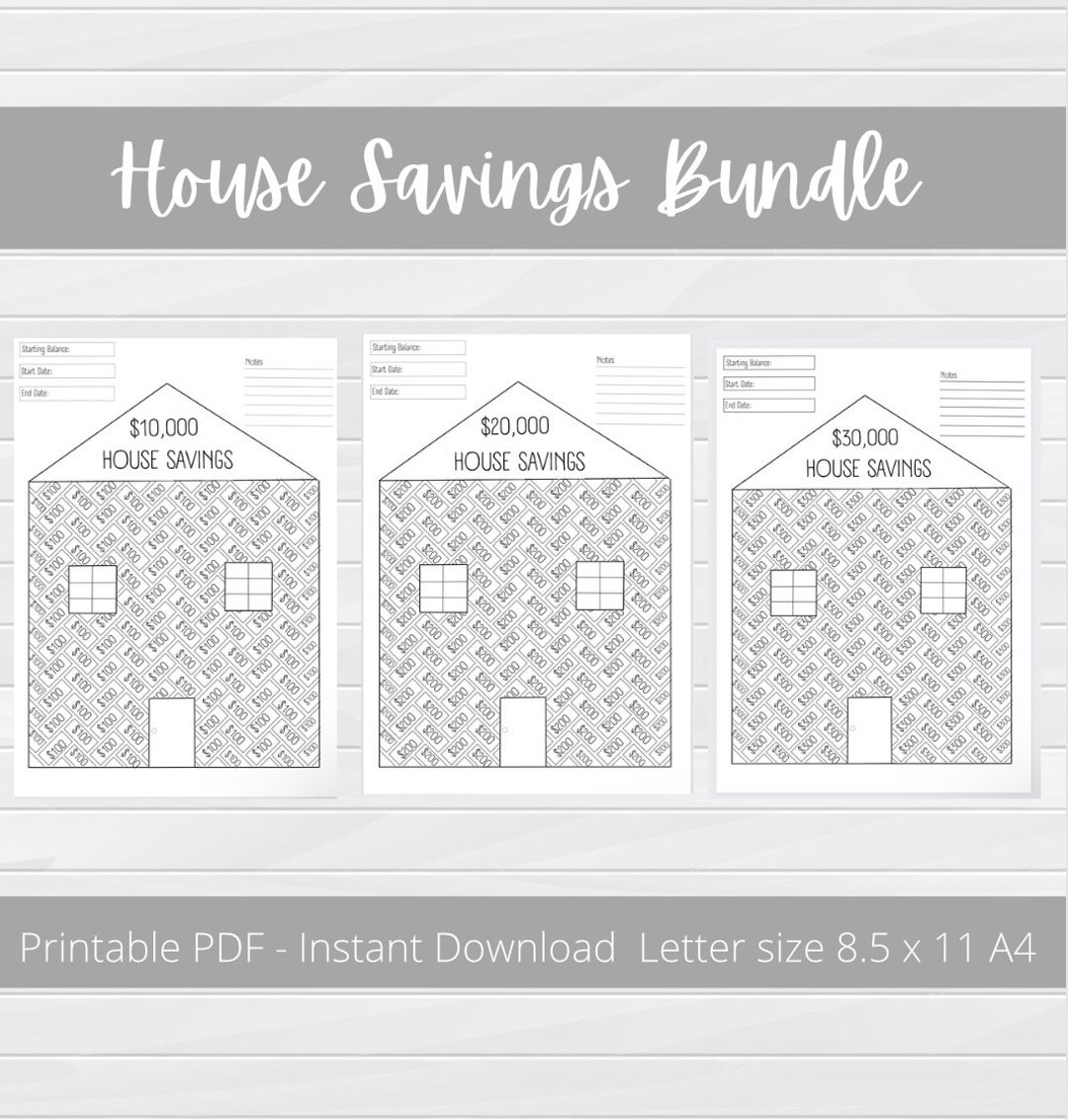 House Savings Challenge, Saving Bundle, Saving Fund,house Downpayment ...