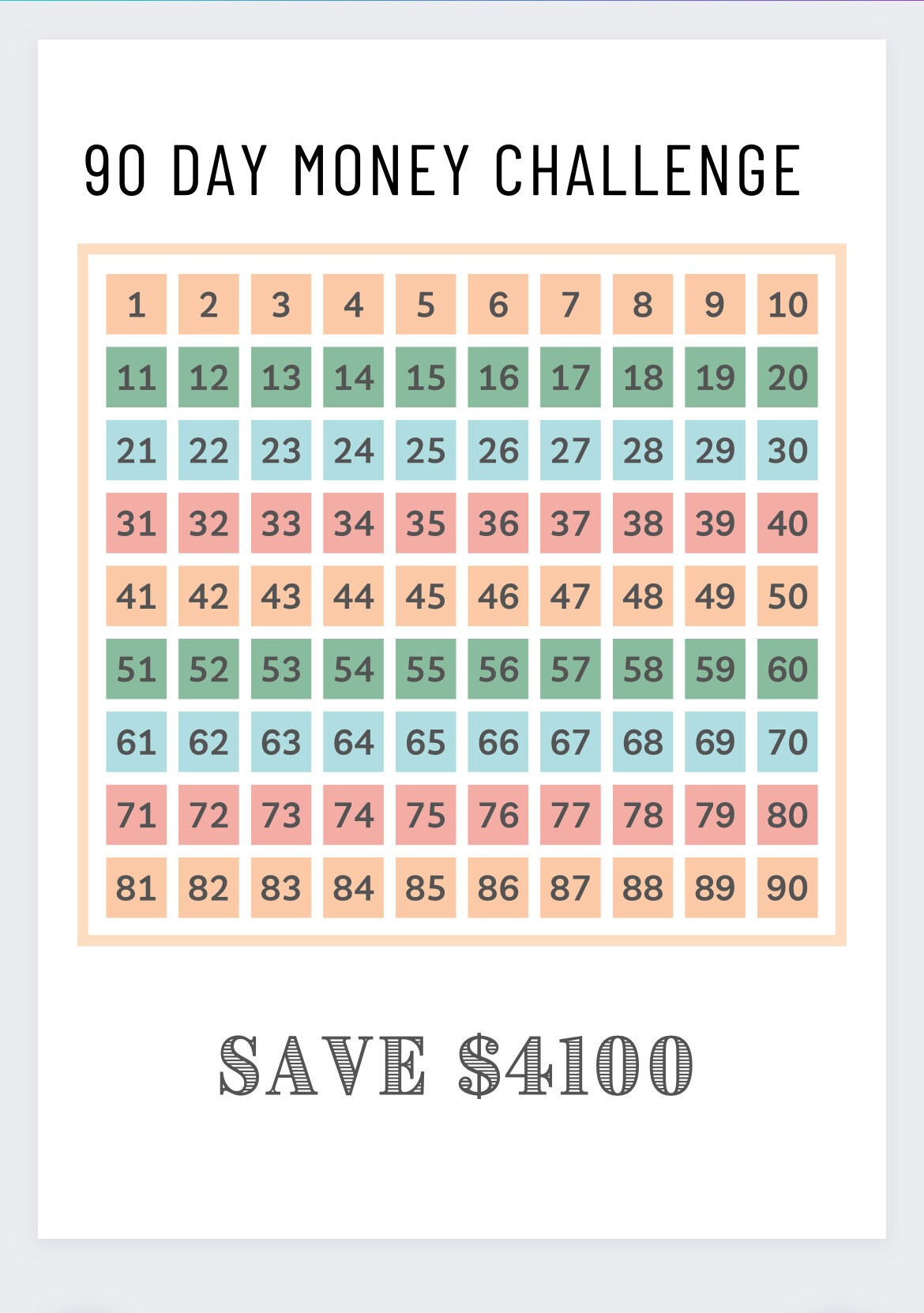 90 Day Money Challenge money Challenge savings Challenge 3 Month