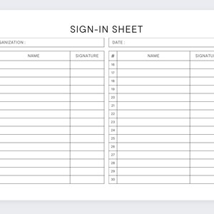 Sign up Sheet,guest List,contact Information,name List,registration ...