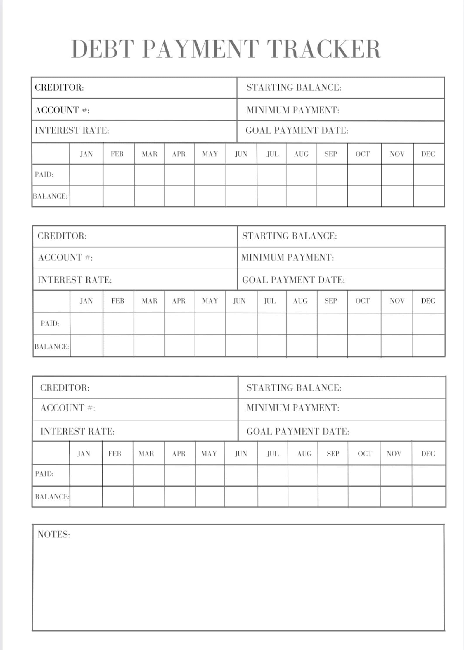 Debt Payment Tracker Printable,debt Planner,debt Snowball Tracker,debt Debt Payment Tracker Printable,debt Planner,debt Snowball Tracker,debt