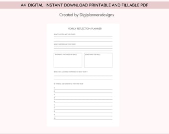 Jährliche Reflexion Planer, Jahresrückblick Journal, persönlicher Wachstums-Tracker, Zielreflexion Planer, Selbstreflexion Tagebuch, Lebensplanungs-Planer