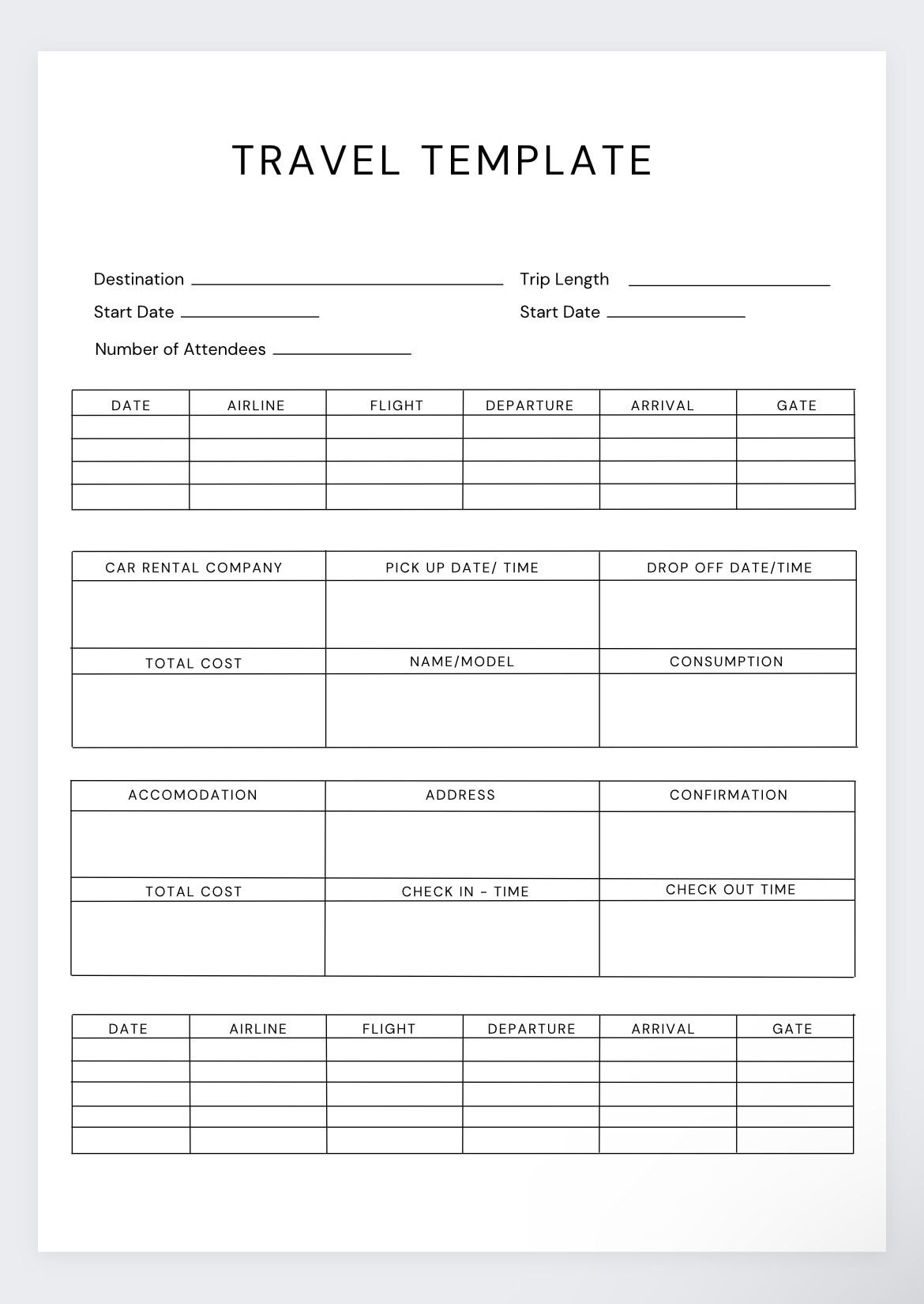 Complete Travel Planner: Vacation Breakdown Template