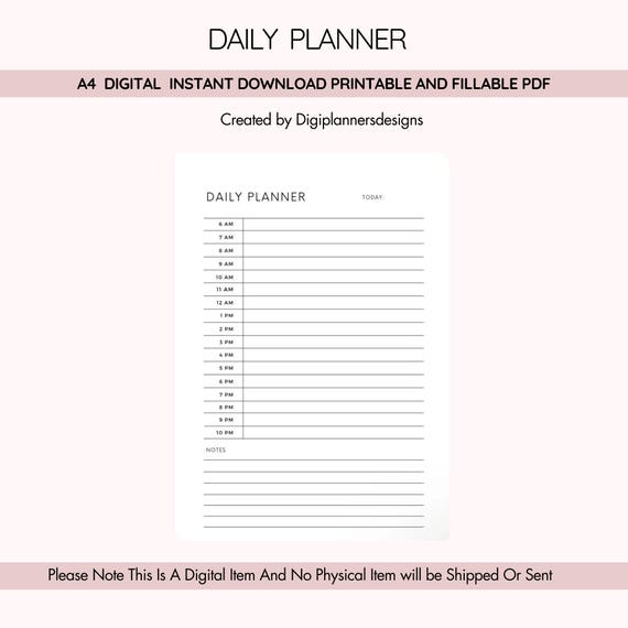 Simple Daily Planner,Timeblocking,Schedule Planner,Daily Planner,Appointment planner,ADHD Planner,Timeblocking Tracker,Daily Log,Daily Time
