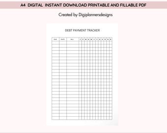 Schuldbetalingstracker, personal finance-tracker, afdrukbare schuldtracker, planner voor schuldaflossing, financiële doelentracker, organisator van schuldafbetalingen
