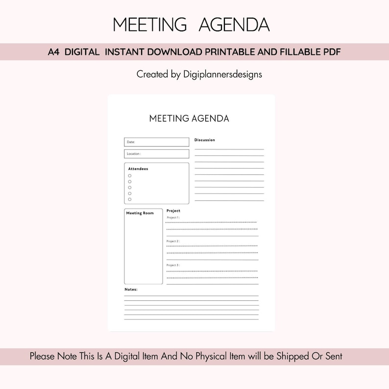 Pianificatore di agenda per riunioni, verbali di riunioni, presa di appunti aziendali, pianificatore di riunioni, pianificatore di ufficio, pianificatore per datori di lavoro, monitoraggio di riunioni aziendali immagine 1