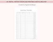 Shopping Tracker, Purchase Tracker, Spending Tracker, Budget Planner, Order Log, Money Saving Planner, Shopping Log,Purchase Planner
