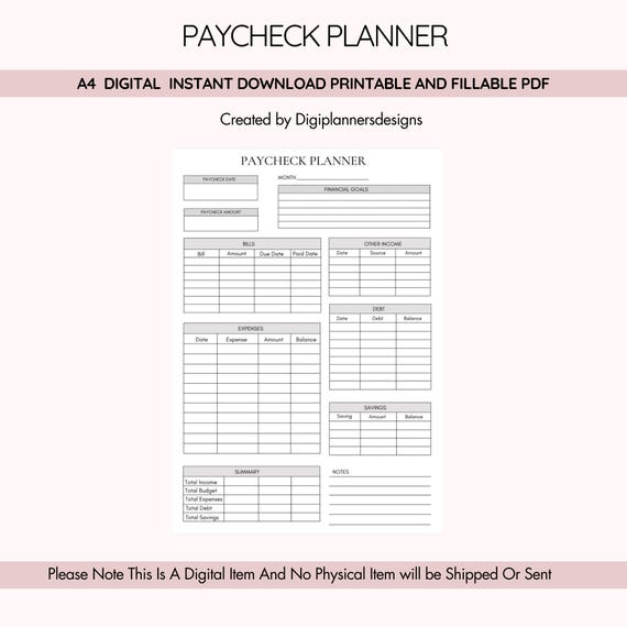 Grey Paycheck Planner,Personal Budget,Budget by biweekly,Budget ,Paycheck Budget,Money Savings,Financial Planning,Paycheck budget planner,