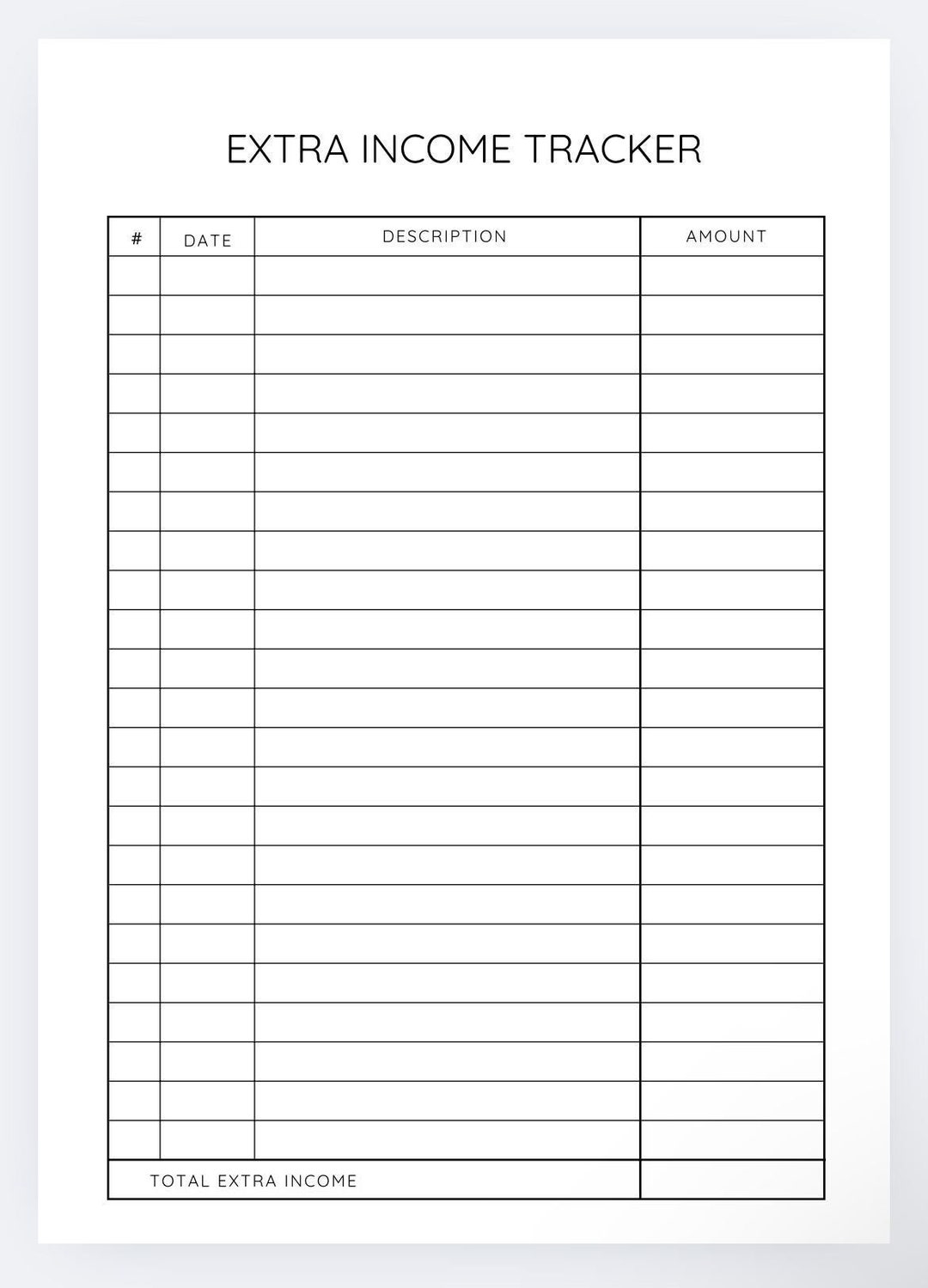 Extra Income Tracker,side Hustle Earnings Log,freelance Income Planner ...
