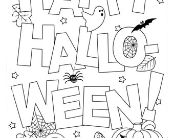 Halloween Coloring Pages: Kids & Adults Activity Sheets (Printable)