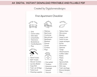 Lista de verificación para un nuevo hogar, Planificador para una mudanza, Lista de elementos esenciales para el primer hogar, Guía de organización del hogar, Preparación para la inauguración de la casa, Planificador de configuración de una casa nueva