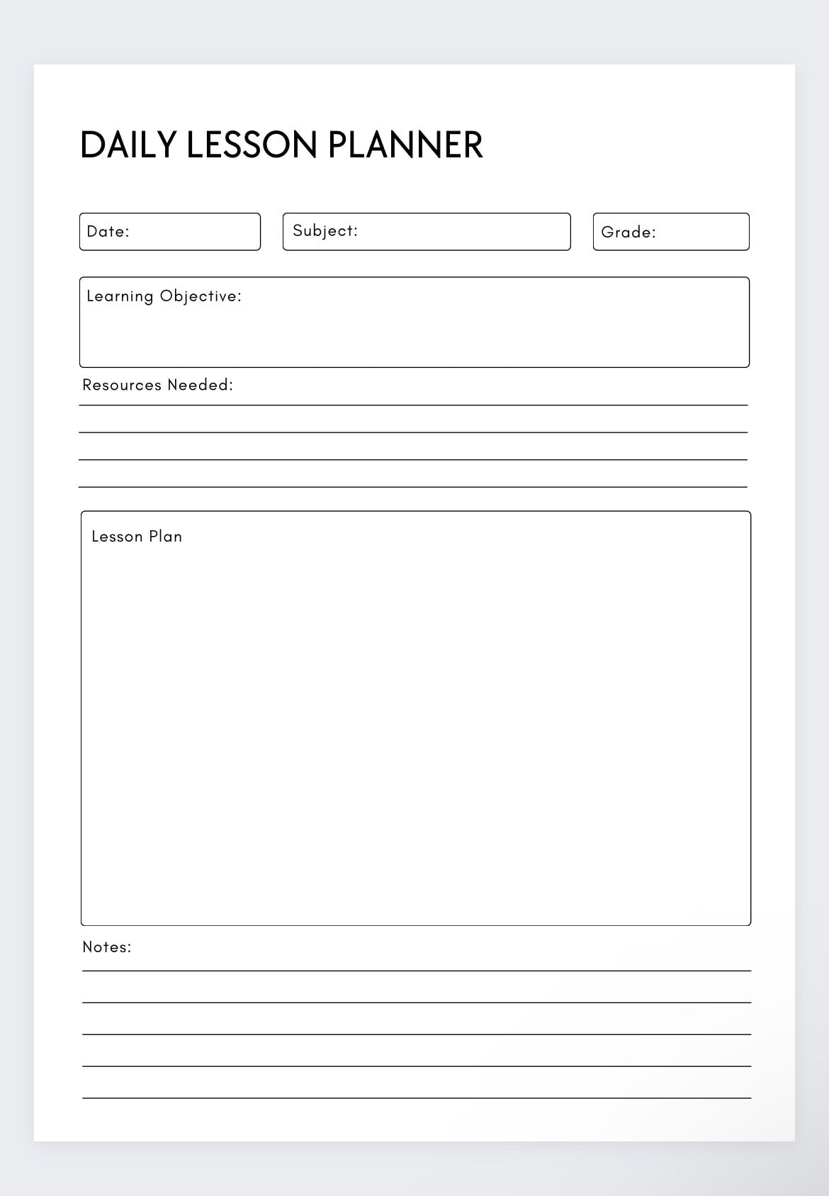 Daily Lesson Plan,planner,teacher Resource,student Agenda,teacher ...
