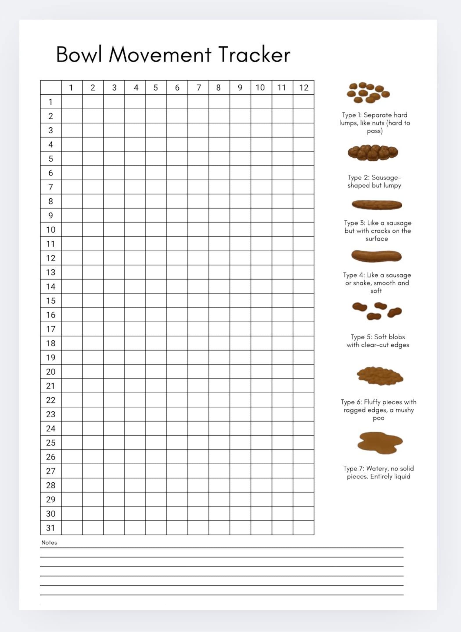 Bowel Movement Tracker,ibs Tracker,constipation Log,poop Tracker,gut ...