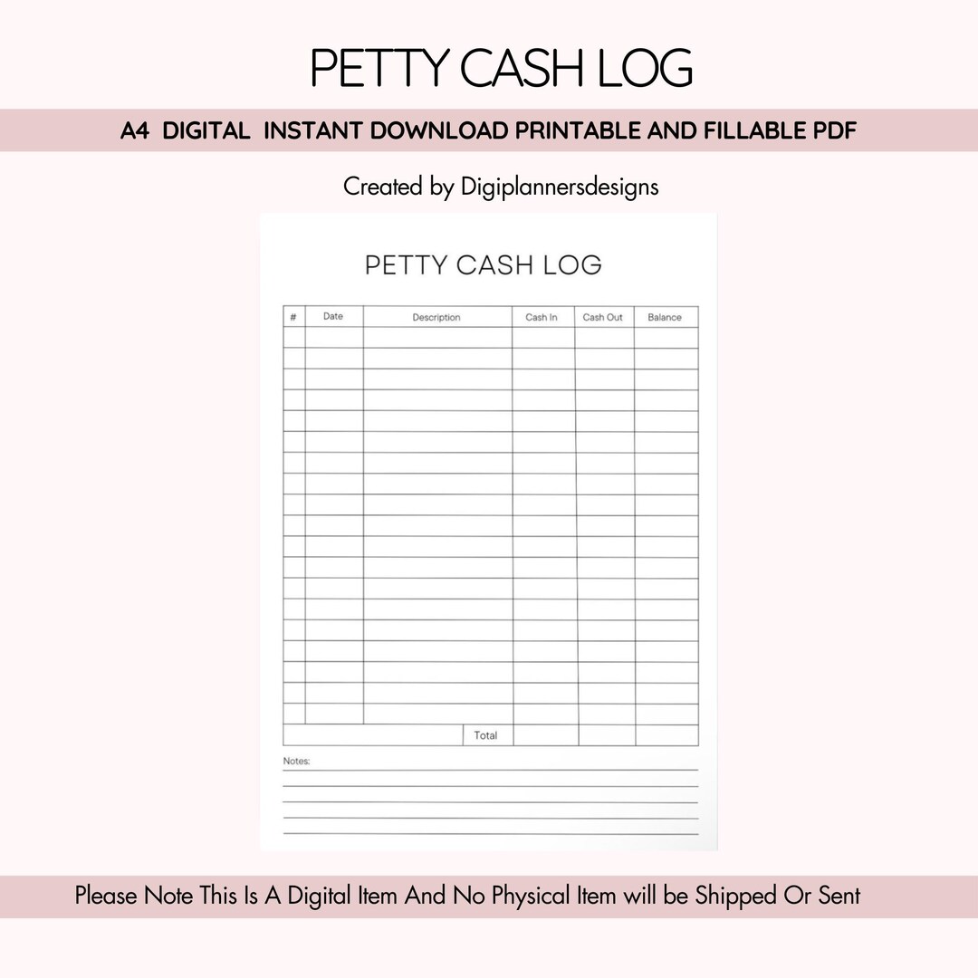Petty Cash Log,petty Cash Template,petty Cash Tracker,petty Cash Planner, cash Flow Sheet,cashflow Planner, Cash Sheet,money Planner,cash Log - Etsy  Israel