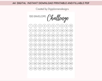 100 Envelope Money Challenge,Money Saving Challenge Printable,Envelope Savings,Save Money,Savings Planner,100 Envelope Printable,Dave Ramsey