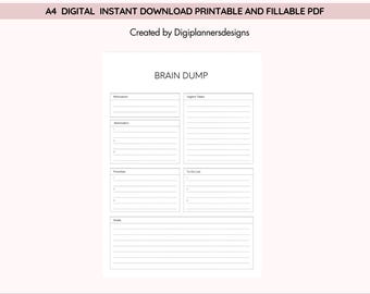 Brain Dump Planner, Brain Dump Planner, ADHD Planner, Productivity Planner, Daily Organizer, Task Tracker, Idea Tracker, Focus Planner,