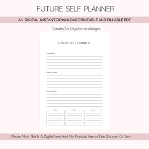 Future Self Planner,Future Self Planner,Goal Setting Planner,Vision Planning,Personal Growth Planner,Self Improvement,Life Planning