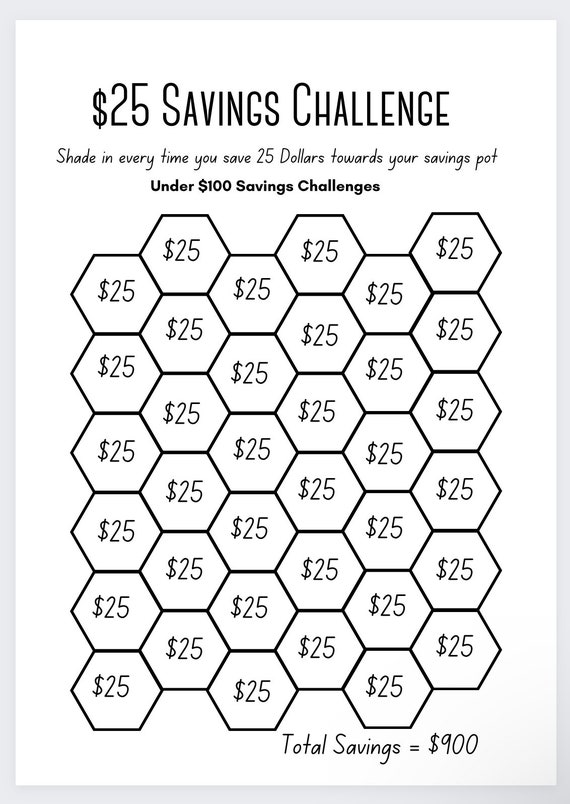 Sfida di risparmio da 25 dollari, Scatola di risparmio, Raccoglitore di  risparmio, Tracker di risparmio, Sfida di denaro, Sfida di risparmio  stampabile, Registro dei risparmi, Grafico dei risparmi -  Italia