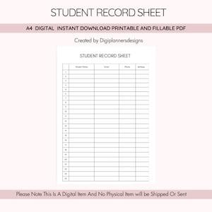 Schülerdatenblatt,Studentenregister,Lehrer Log Sheet,Klassenzimmer Register,Anwesenheitstracker,Klassenzimmer Form,akademisch Plan,druckbare Tracker