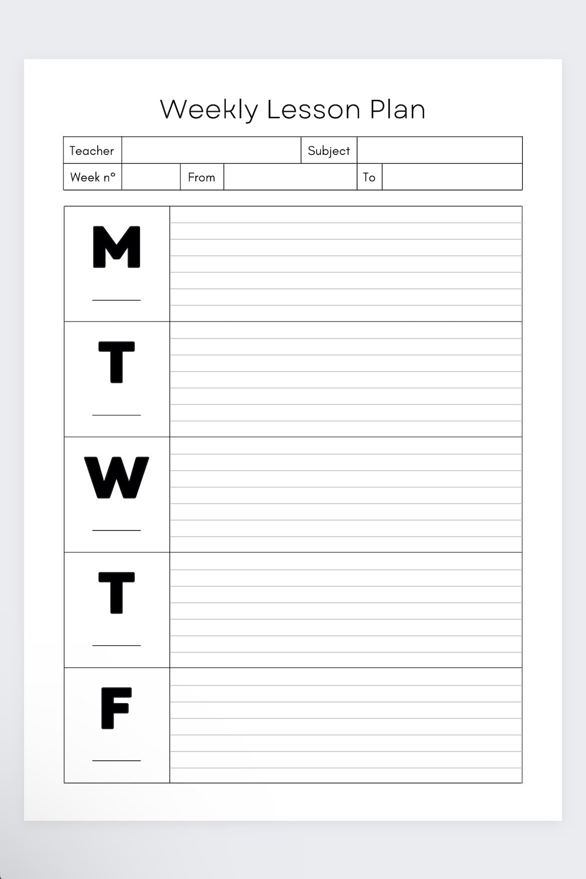 Lesson Plan Templatelesson Planner Printablehomeschool - Etsy