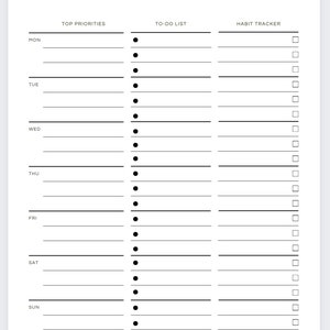 Weekly Planner Printable,daily Weekly Planner,day at a Glance,day to ...