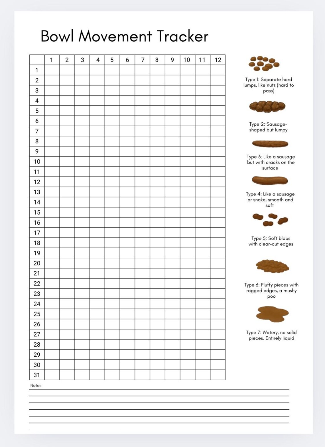 Bowel Movement Tracker,ibs Tracker,constipation Log,poop Tracker,gut ...