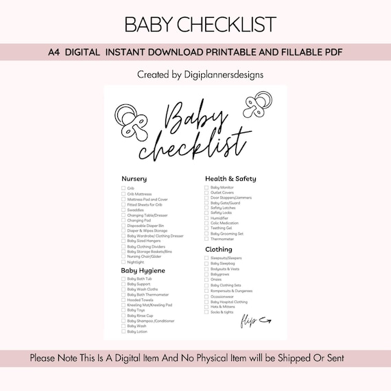 Baby Checklist,Baby Shower Checklist,Baby Registry Checklist,Newborn Essentials,Newborn Checklist,Pregnancy Checklist,Nursery Checklist