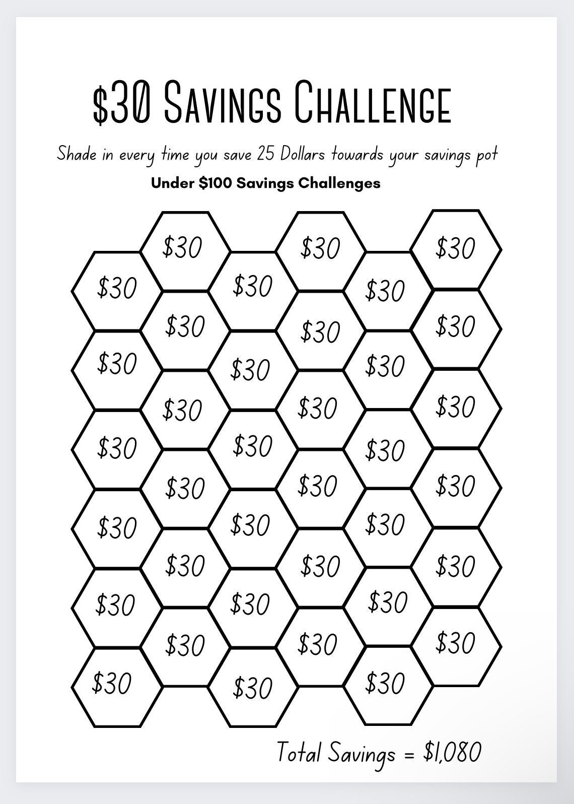 Buy 30 Dollar Saving Challenge,savings Box, Savings Binder
