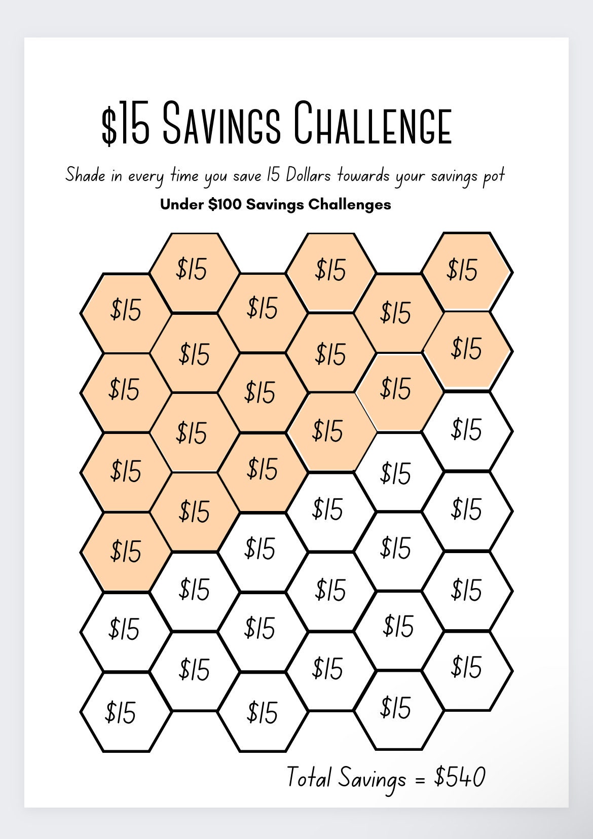 15 Dollar Saving Challenge,savings Box, Savings Binder, Savings  Tracker,money Challenge, Savings Challenge Printable,savings  Planner,savings 