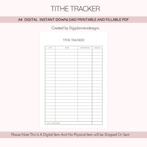 Tithe Tracker,Tithing planner,Donation Planner,Faith-Based Budget Form,Giving Tracker,Monthly Tithe Tracker,Donation Log,Faith Planner