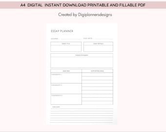 Essay Plan Template,Essay Planner,Academic Planner,Revision Guide,Essay Organizer,Essay Planning,Study Planner,Essay Writing,Academic log