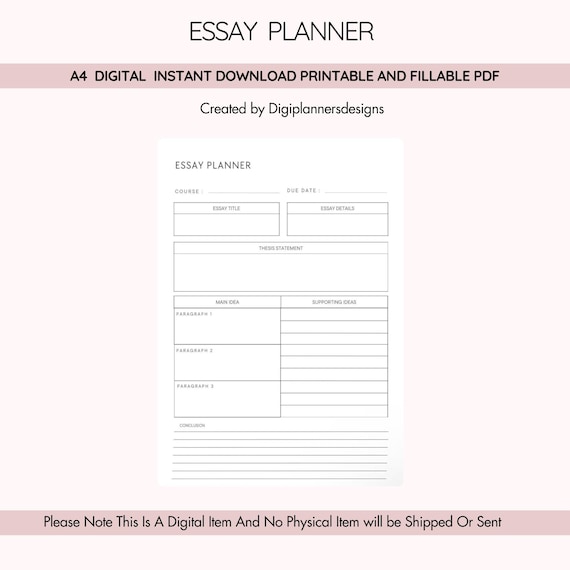 Essay Plan Template,Essay Planner,Academic Planner,Revision Guide,Essay Organizer,Essay Planning,Study Planner,Essay Writing,Academic log