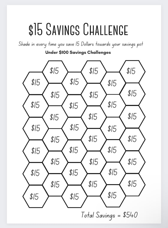 15 Dollar Saving Challenge,savings Box, Savings Binder, Savings
