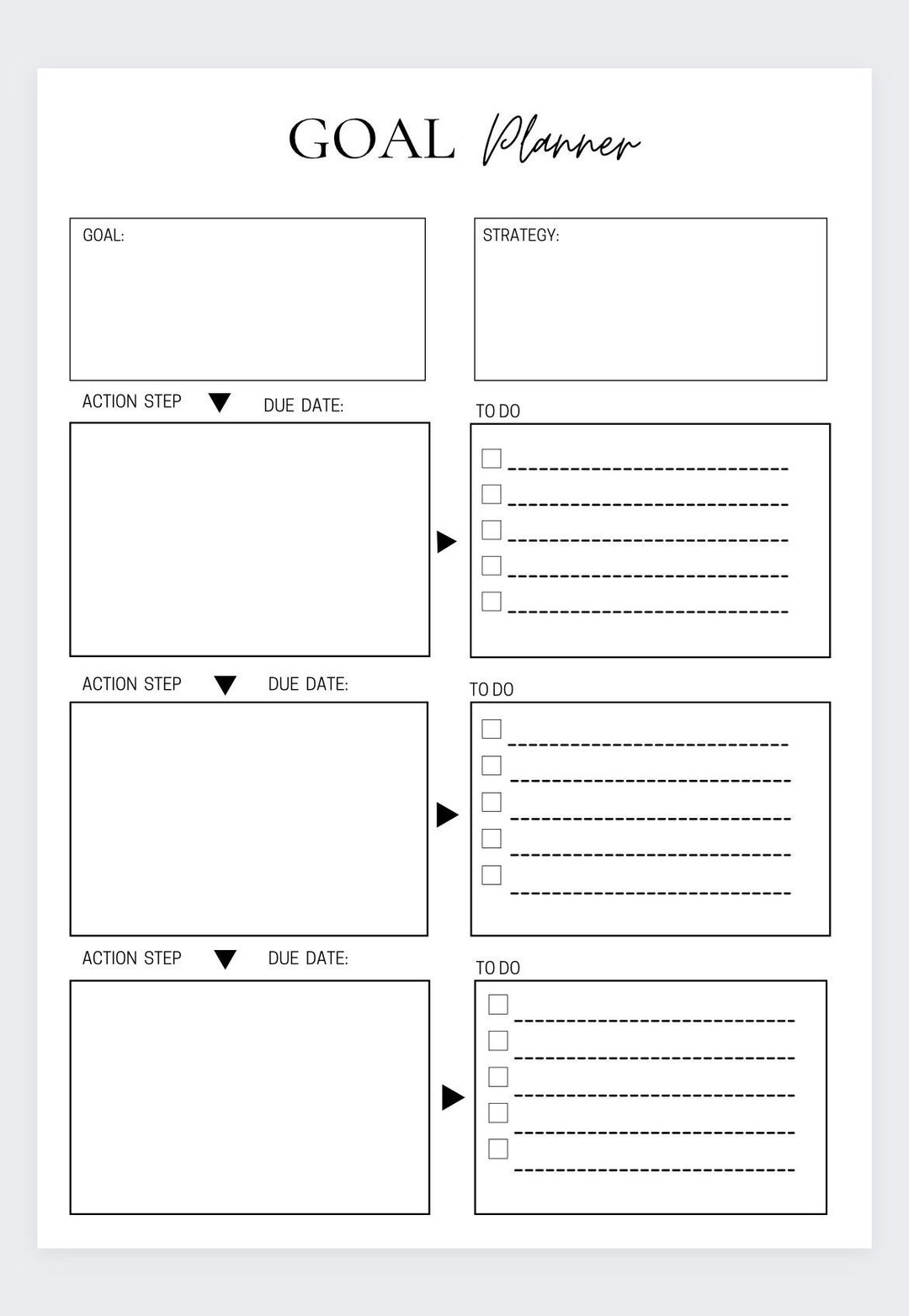 Goal Planner Template, Organizer Pages, Goal Tracker, Goal Planning ...