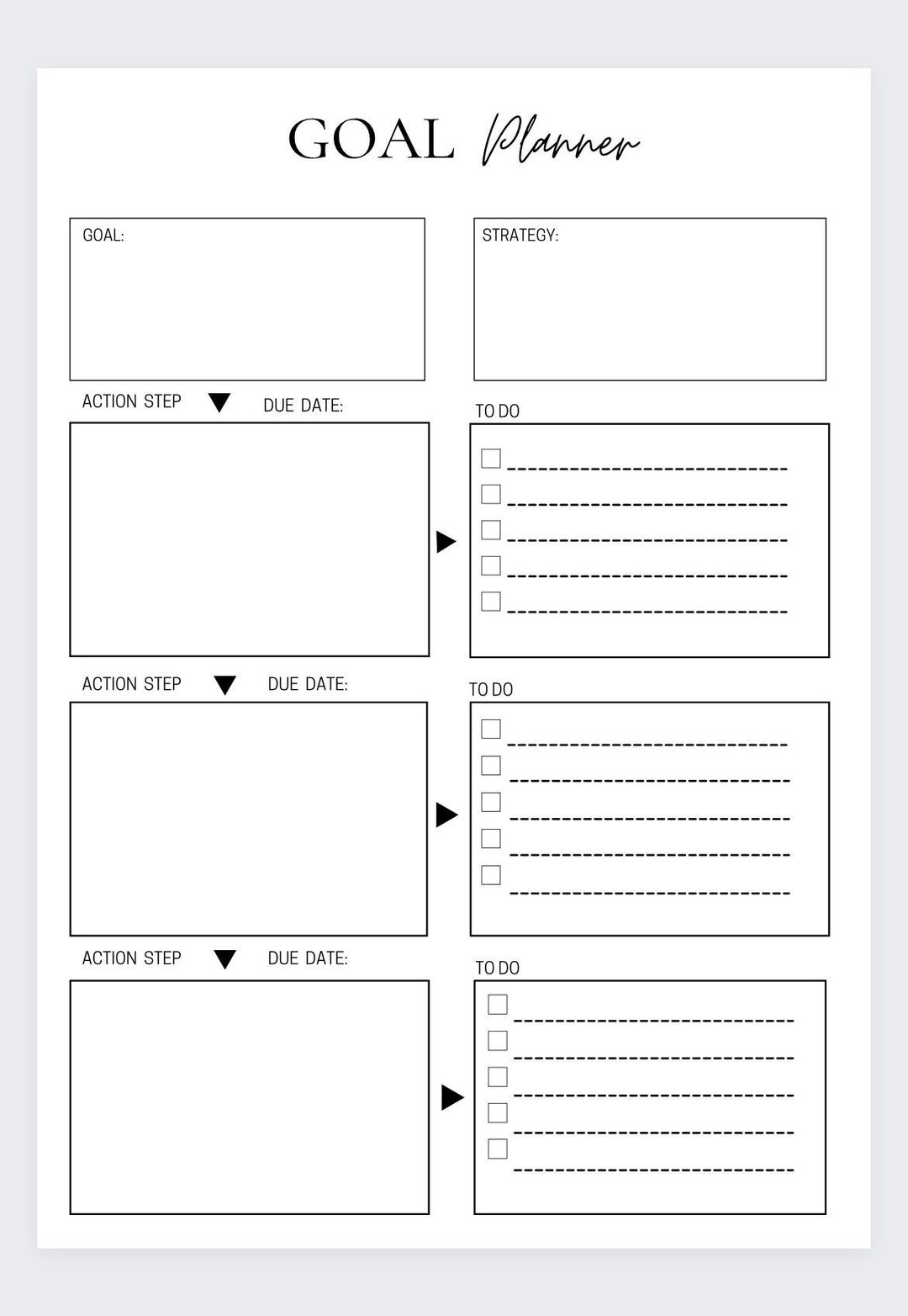 Goal Planner Template Organizer Pages Goal Tracker Goal Etsy Singapore