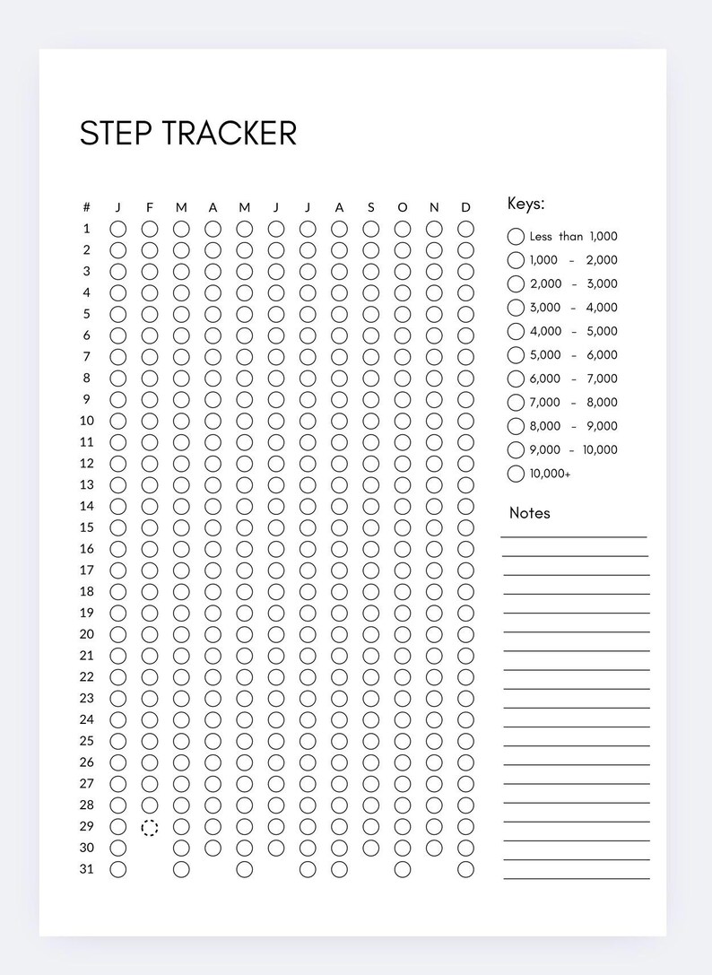 Step Rangs Step Tracker,walking Tracker, Activity Tracker, Daily Steps Log ...
