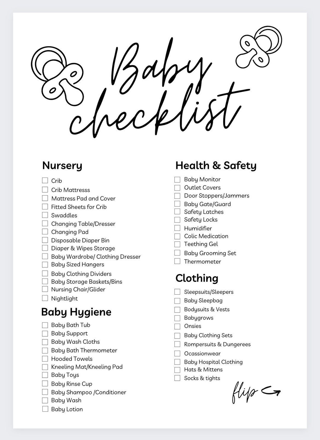 Checklist baby essentials - Little Dutch