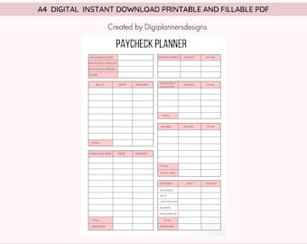 Paycheck Budget Planner,Income Budget Tracker,Expense Tracker,Money Management Sheet, Monthly Budget Planner,Finance Organizer,Paycheck Log