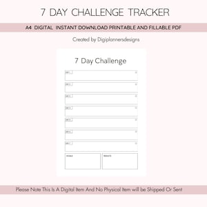 7-Tage-Challenge-Tracker,21-Tage-Habit-Tracker,Tägliche Challenge-Planer,Motivationslogbuch, Ziel-Tracker,Selbstverbesserunsplaner,Täglicher Fortschritt