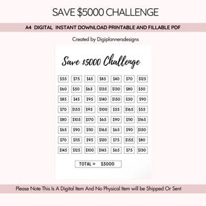 Save 5000,Savings Log,Save 5000 in 52 Weeks Money Challenge,52 Week Saving Challenge,Saving Challenge,Savings Chart,Savings challenge,Saving