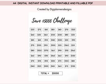 Save 5000,Savings Log,Save 5000 in 52 Weeks Money Challenge,52 Week Saving Challenge,Saving Challenge,Savings Chart,Savings challenge,Saving