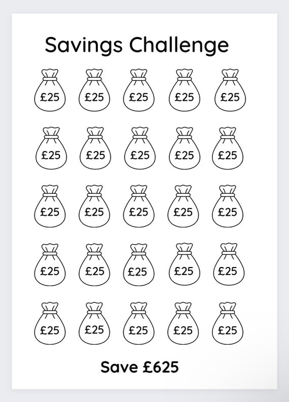 25 Pound Challenge,savings Challenge,money Savings,pound Challenge
