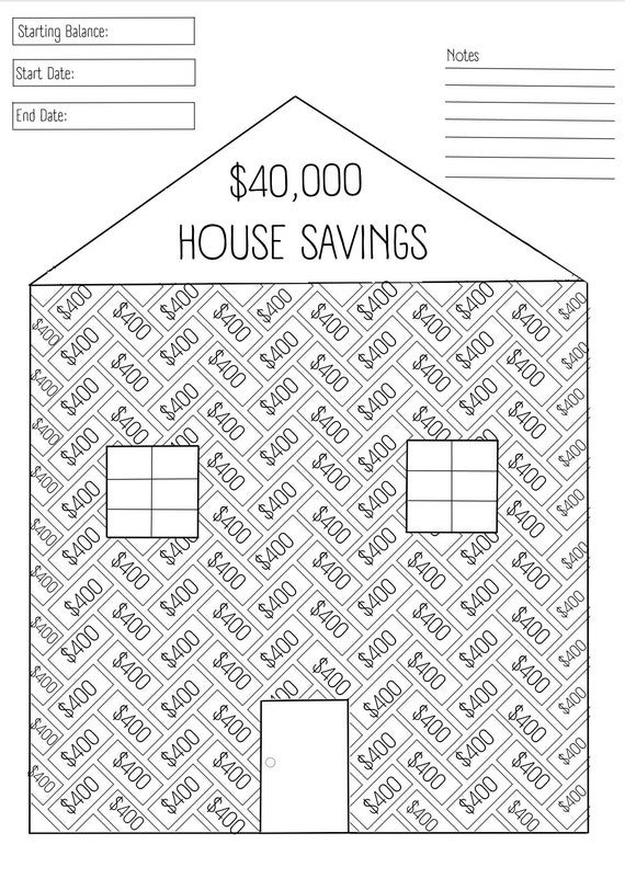 Savings Goal Planner Printable Coloring Page- A Cultivated Nest